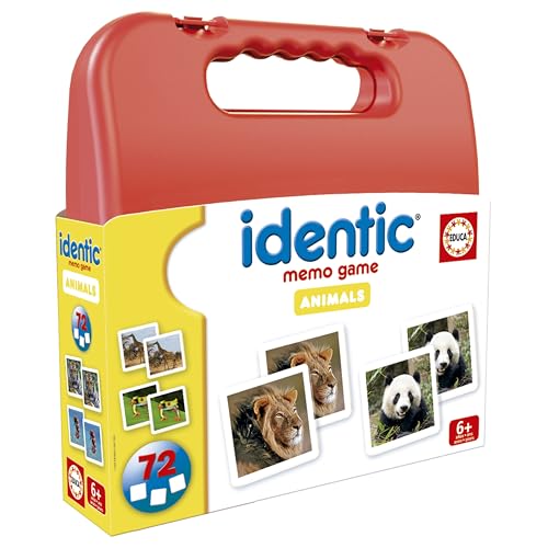 Educa - Identic Tiere. Lerngedächtnisspiel für Babys mit 72 Karten. Finden Sie die Paare und trainieren Sie grundlegende Fähigkeiten wie Sehschärfe, Aufmerksamkeit und Gedächtnis. Ab 3 Jahren (20317) von Educa