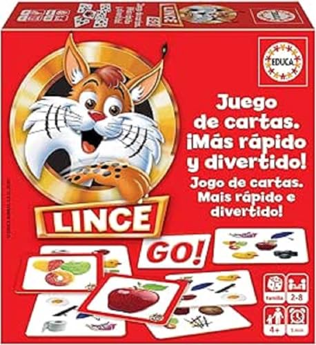 Educa - Lince Go Karten-Version, Familien-Brettspiel mit Reflextest, ab 6 Jahren (18712) von Educa