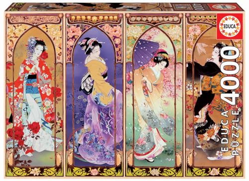 Educa - Puzzle 4000 Teile für Erwachsene | Japanische Collage. Puzzle für Erwachsene und Kinder ab 14 Jahren, Inklusive Ersatzteilservice, Solange der Vorrat reicht. Japan, Geisha (19055) von Educa