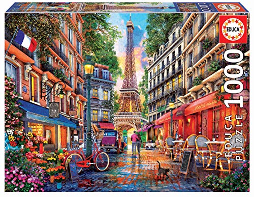 Educa - Puzzle 1000 Teile für Erwachsene | Paris, 1000 Teile Puzzle für Erwachsene und Kinder ab 14 Jahren, Dominic Davison, Frankreich, Städtepuzzle (19019) von Educa