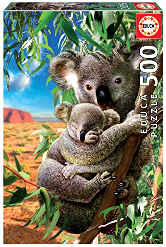 Educa 18999, Koala mit Baby, 500 Teile Puzzle für Erwachsene und Kinder ab 10 Jahren, Australien, Tierpuzzle von Educa
