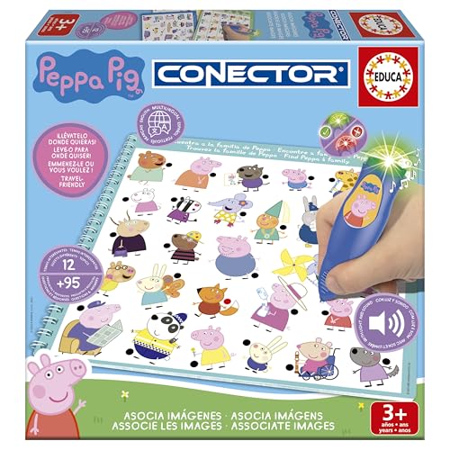 Educa - Peppa Pig Junior Conector | Lehrreiches Quizspiel. Inklusive Wise Pen mit Licht und Ton. Empfohlen für Kinder zwischen 3 und 5 Jahren (20218) von Educa
