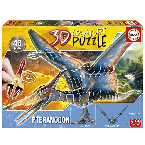 Educa - Pteranodon, 3D Puzzle für Erwachsene und Kinder ab 6 Jahren, 43 Teile, Dinosaurier (19689) von Educa