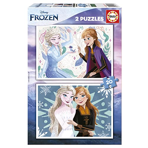 Educa - Puzzle 20 Teile für Kinder ab 3 Jahren | Die Eiskönigin, 2x20 Teile Puzzle, Puzzleset für Kinder ab 3 Jahren, Kinderpuzzle, Disney Frozen (19736) von Educa