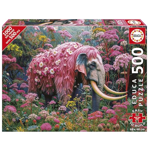 Educa - Puzzle 500 Teile für Erwachsene | Floraler Elefant, Größe 48 x 34 cm, ab 11 Jahren (20228) von Educa