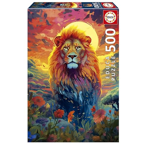 Educa - Puzzle 500 Teile für Erwachsene | Majestätischer Blick auf den Löwen. Maße: 34 x 48 cm. Ab 11 Jahren (20261) von Educa
