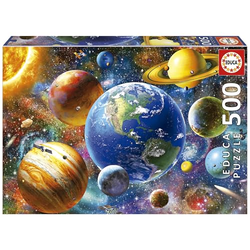 Educa - Puzzle 500 Teile für Erwachsene | Sonnensystem, 500 Teile Puzzle für Erwachsene und Kinder ab 11 Jahren, Planeten, Weltall, Space (18449) von Educa