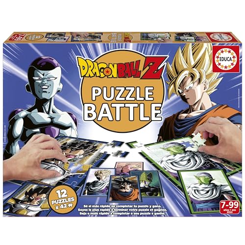 Educa Puzzle Battle Dragon Ball | Brettspiel | Ein echter Kampf der Teile | Sei der Erste, der dein Puzzle vervollständigt, um der Gewinner zu werden, ab 7 Jahren (20418) von Educa