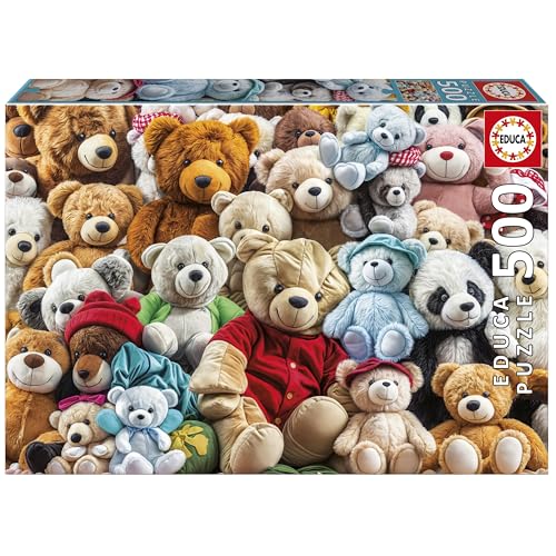 Educa - 500-teiliges Puzzle für Erwachsene | Teddybären. Inklusive Fix Puzzle-Kleber. Maße: 48 x 34 cm. Ab 11 Jahren (20242) von Educa