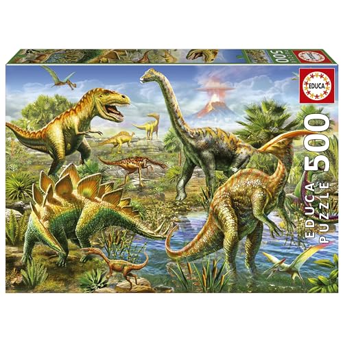 Educa - Puzzle von 500 Teilen für Erwachsene | Jurassic Park. Messen: 48 x 34 cm. Beinhaltet die puzzlekleber FixPuzzle. Seit 11 Jahren (19903) von Educa