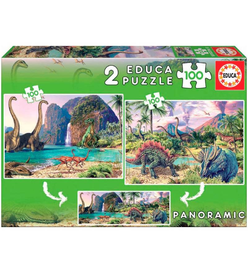 Educa Puzzlespiel - 2 x 100 Teile - Dino World - Educa - One Size - Puzzlespiele Educa Puzzlespiel - 2 x 100 Teile - Dino World - Educa - One Size - Puzzlespiele von Educa