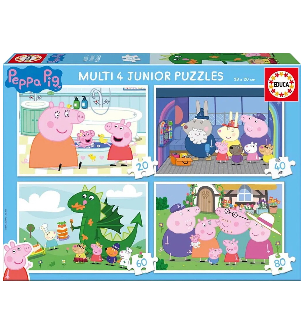Educa Puzzlespiel - 4 Puzzlespiel m. 20,40,60 & 80 Teile - Papa  - Educa - One Size - Puzzlespiele von Educa