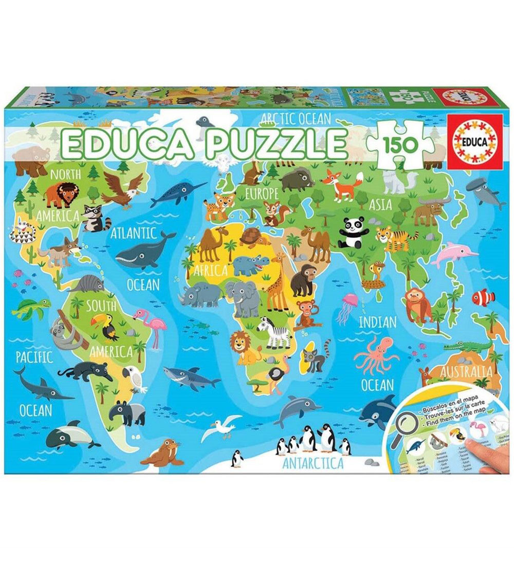 Educa Puzzlespiel - World Map Animals - 150 Teile - Educa - One Size - Puzzlespiele Educa Puzzlespiel - World Map Animals - 150 Teile - Educa - One Size - Puzzlespiele von Educa