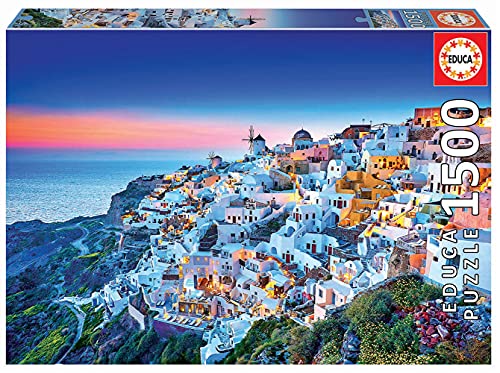 Educa - Puzzle 1500 Teile für Erwachsene | Santorini, 1500 Teile Puzzle für Erwachsene und Kinder ab 14 Jahren, Griechenland (19040) von Educa