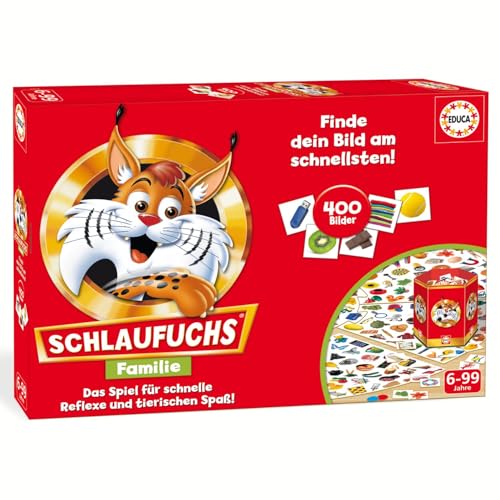 Educa - Spiel Schlaufuchs Familie | Kinderspiel | Kartenspiel | Spaß für die ganze Familie | Kinder Spiele ab 4 5 6 7 8 Jahren (20058) von Educa