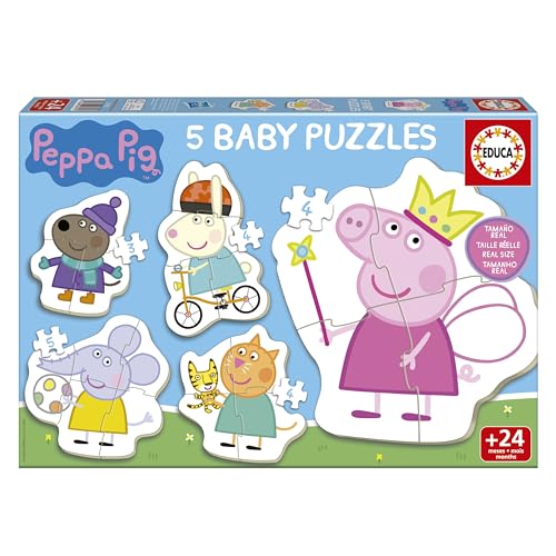 Educa - Set mit 5 Babypuzzles Peppa Pig | Progressive Puzzles für Kinder mit 3 bis 5 Teilen | Empfohlen für Kinder ab 2 Jahren (20318) von Educa