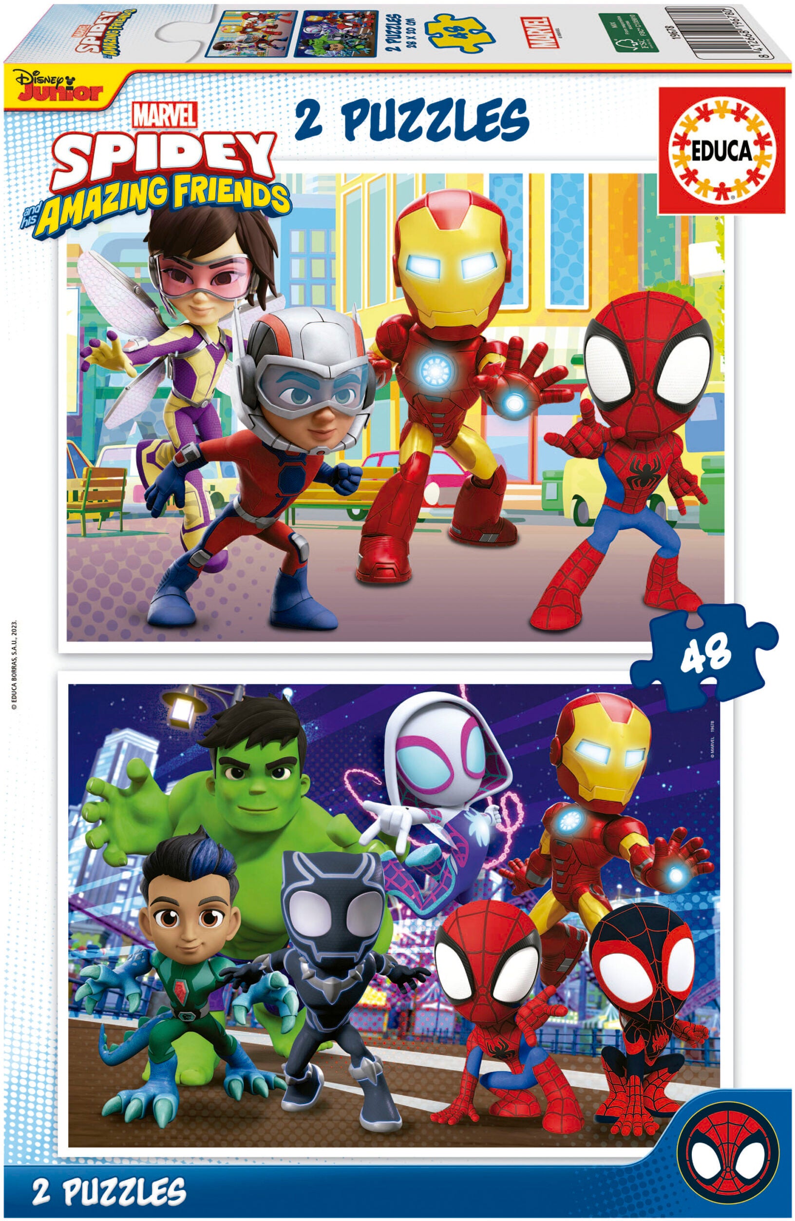 Educa Spidey and His Amazing Friends Puzzles 2x48 Teile von Educa