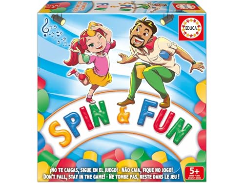 Educa - Spin & Fun | EIN spannendes Spiel, das die Geschicklichkeit und den Sinn für Spaß testet. Spaß. Spiel für 2 bis 4 Spieler und Alter ab 5 Jahren (20170) von Educa