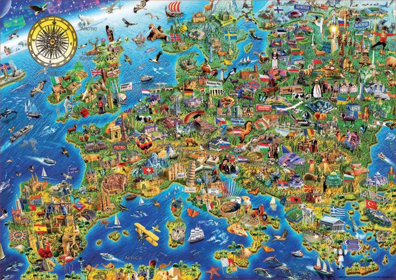 Educa Verrückte Europa-Landkarte 500 Teile Puzzle Educa-17962 Educa Verrückte Europa-Landkarte 500 Teile Puzzle Educa-17962 von Educa
