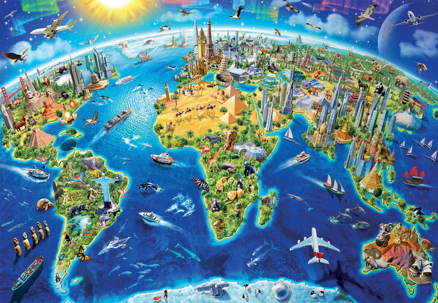Educa World Landmarks Globe, Adrian Chesterman 2000 Teile Puzzle Educa-17129 Educa World Landmarks Globe, Adrian Chesterman 2000 Teile Puzzle Educa-17129 von Educa