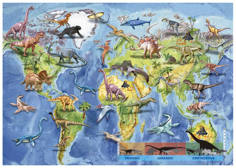 Educa World Map Dinosaur 150 Teile Puzzle Educa-18997 von Educa