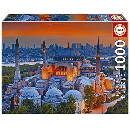 Educa - Puzzle 1000 Teile für Erwachsene | Blaue Moschee, 1000 Teile Puzzle für Erwachsene und Kinder ab 14 Jahren, Istanbul, Türkei, Orient (19612) von Educa