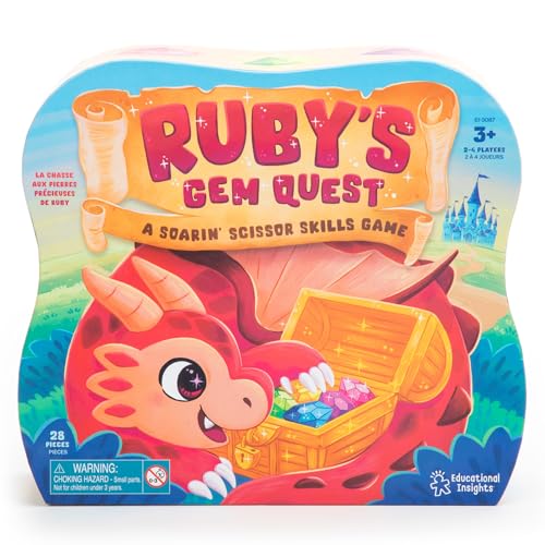 Learning Resources EI-3087 Rubys Edelsteinsuche Geschicklichkeitsspiel, Spielzeug für 3-jährige Jungen und Mädchen, Einführung in die Scherenfertigkeit, Lernspiele, Multi von Educational Insights