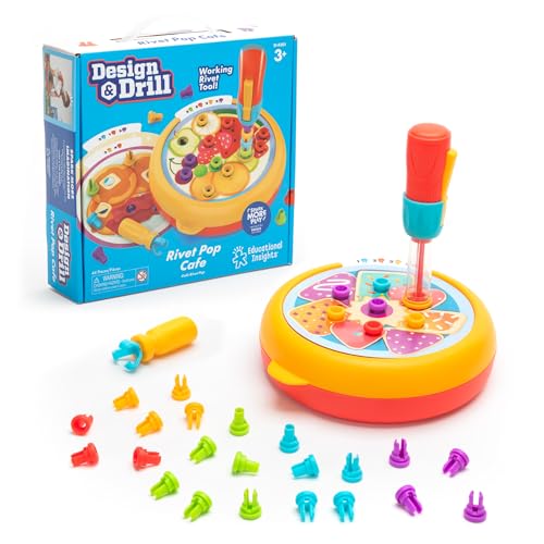 Learning Resources EI-4301 Design & Drill Cafe, ab 3 Jahren, 44-teiliges Mint handbetriebenem Nietendrücker, Feinmotorik, sensorisches Spielzeug, Multi, Medium von Learning Resources