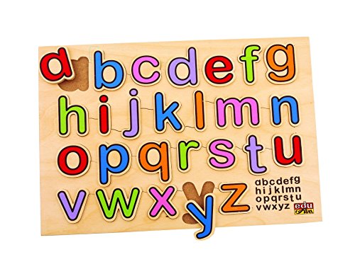BSM Edufun – Ef 12010 – Puzzle aus Holz – Buchstaben Alphabet Kleinbuchstaben Farbe von BSM
