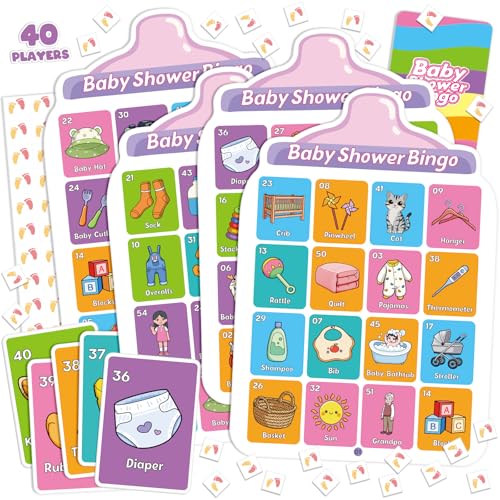 Edulok Babyparty-Spiele für Mädchen und Jungen, Babyparty-Spiele, Bingo-Karten, Babyparty-Aktivitäten, lustige Party-Bingo-Spiele für Erwachsene und Kinder Edulok Babyparty-Spiele für Mädchen und Jungen, Babyparty-Spiele, Bingo-Karten, Babyparty-Aktivitäten, lustige Party-Bingo-Spiele für Erwachsene und Kinder von Edulok