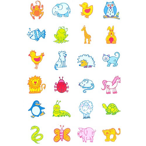EDUPLAY 110271 Erkennungsschilder Tiere Aufkleber, 24 Motive 35 x 35 mm, mehrfarbig (1 Set) von EDUPLAY