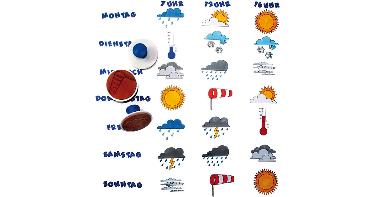 Wetter-Stempel, 10 Stück von Eduplay