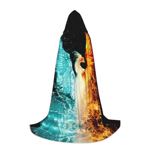 Edwal Feuer- und Wasser-Umhang mit Phönix-Druck, Unisex, Hexen-Zauberer-Umhang, Vampirumhang für Halloween, Cosplay-Kostüme Edwal Feuer- und Wasser-Umhang mit Phönix-Druck, Unisex, Hexen-Zauberer-Umhang, Vampirumhang für Halloween, Cosplay-Kostüme von Edwal