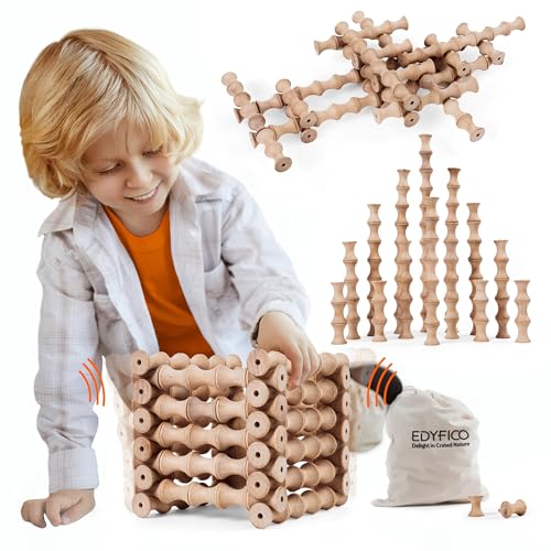 Edyfico TZJ101, Holzbausteine für Kinder, 120Pcs Waving Stacking Spielzeug, Durable Safe Holz, STEM Lernspielzeug mit Canvas Tasche & Eltern-Kind-Karten, Ideal für Haus, Schule, Reisen & Outdoor Spaß Edyfico TZJ101, Holzbausteine für Kinder, 120Pcs Waving Stacking Spielzeug, Durable Safe Holz, STEM Lernspielzeug mit Canvas Tasche & Eltern-Kind-Karten, Ideal für Haus, Schule, Reisen & Outdoor Spaß von Edyfico