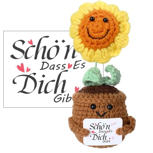EeYahYong Sonnenblume Danke Geschenk,Glücksbringer,Gehäkelte Blumen,Pocket Hug Dankeschön Geschenke für Freunde Kollegen und Famili,mit Ermutigungskarten,Kreativ Positiv Stricken Topfpflanzen EeYahYong Sonnenblume Danke Geschenk,Glücksbringer,Gehäkelte Blumen,Pocket Hug Dankeschön Geschenke für Freunde Kollegen und Famili,mit Ermutigungskarten,Kreativ Positiv Stricken Topfpflanzen von EeYahYong