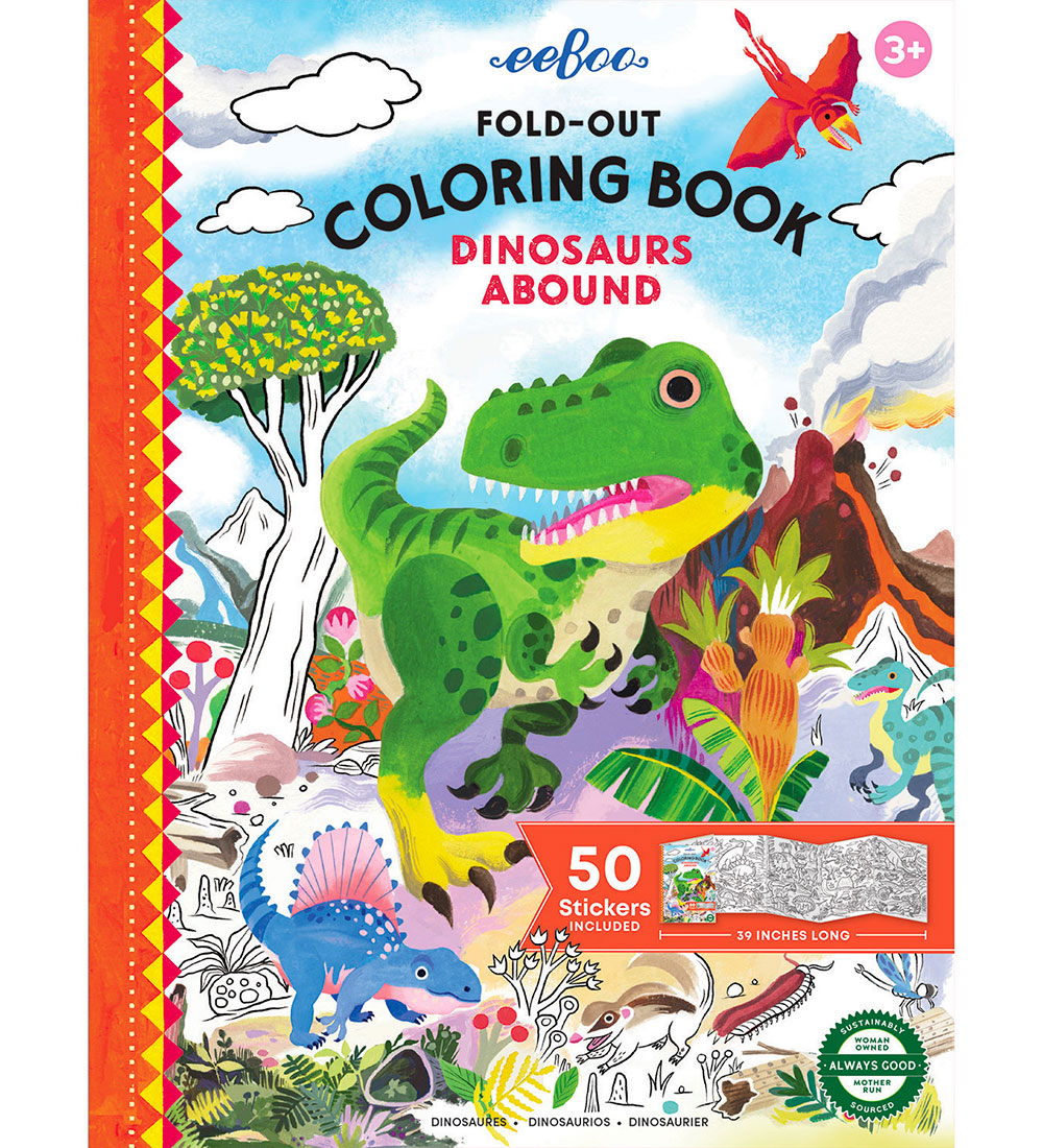 Eeboo Ausklappen Malbuch m. Stickers - Dinosaurier - Eeboo - One Size - Malbücher Eeboo Ausklappen Malbuch m. Stickers - Dinosaurier - Eeboo - One Size - Malbücher von Eeboo
