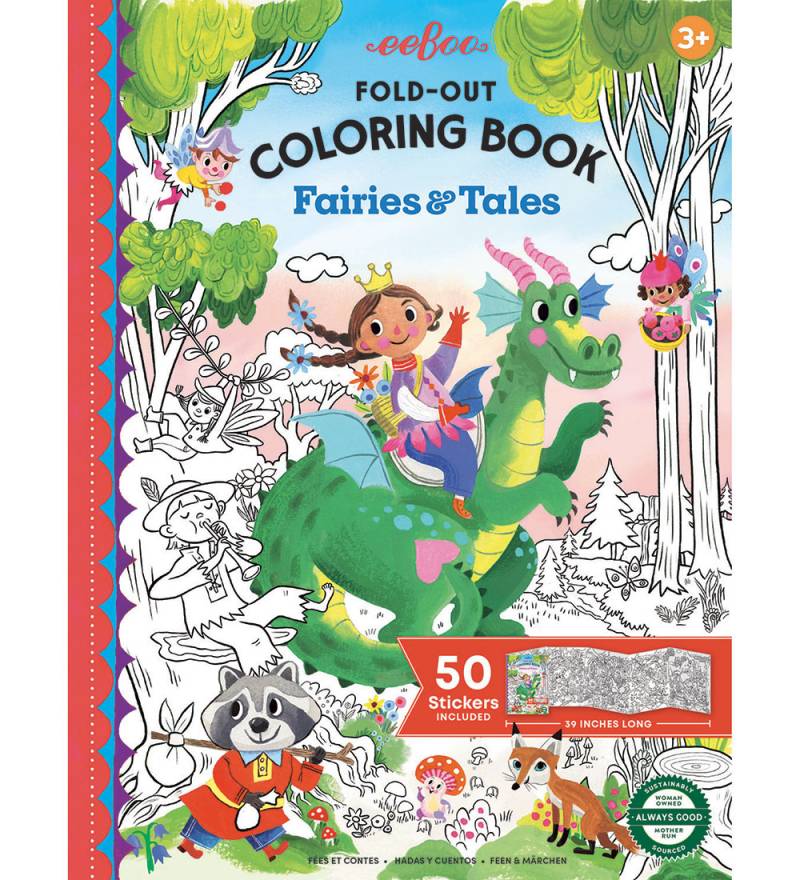Eeboo Ausklappen Malbuch m. Stickers - Feen und Märchen - Eeboo - One Size - Malbücher Eeboo Ausklappen Malbuch m. Stickers - Feen und Märchen - Eeboo - One Size - Malbücher von Eeboo