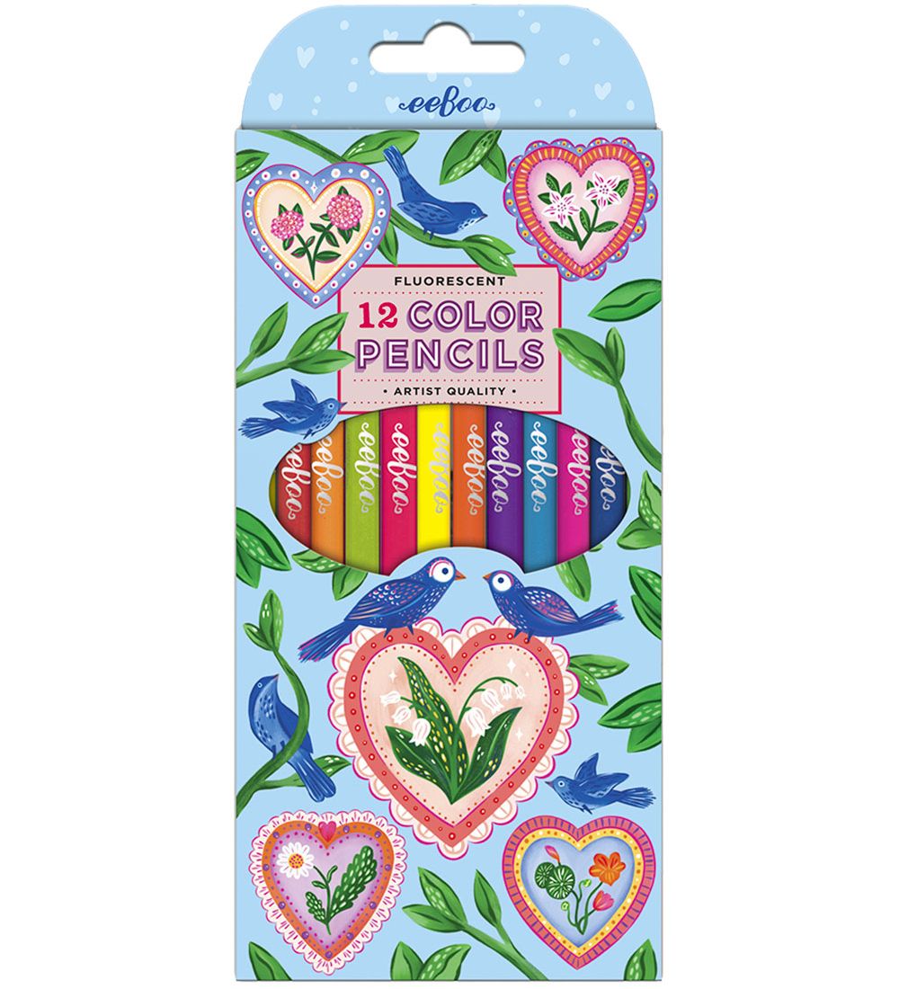 Eeboo Buntstifte - 12 St. - Neon - Hearts & Birds - Eeboo - One Size - Buntstiftsets Eeboo Buntstifte - 12 St. - Neon - Hearts & Birds - Eeboo - One Size - Buntstiftsets von Eeboo