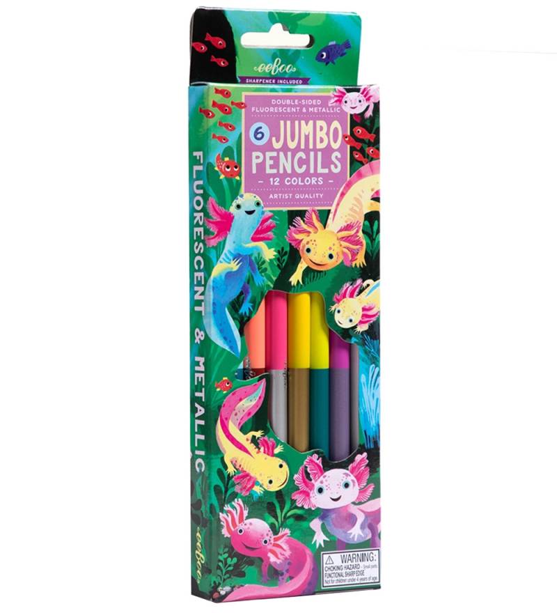Eeboo Buntstifte - 6 st. - Jumbo - Axolotl - Eeboo - One Size - Buntstiftsets von Eeboo