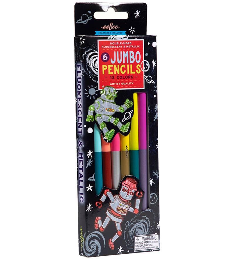 Eeboo Buntstifte m. Anspitzer - Jumbo - 6 st. - Robot - Eeboo - One Size - Buntstiftsets Eeboo Buntstifte m. Anspitzer - Jumbo - 6 st. - Robot - Eeboo - One Size - Buntstiftsets von Eeboo