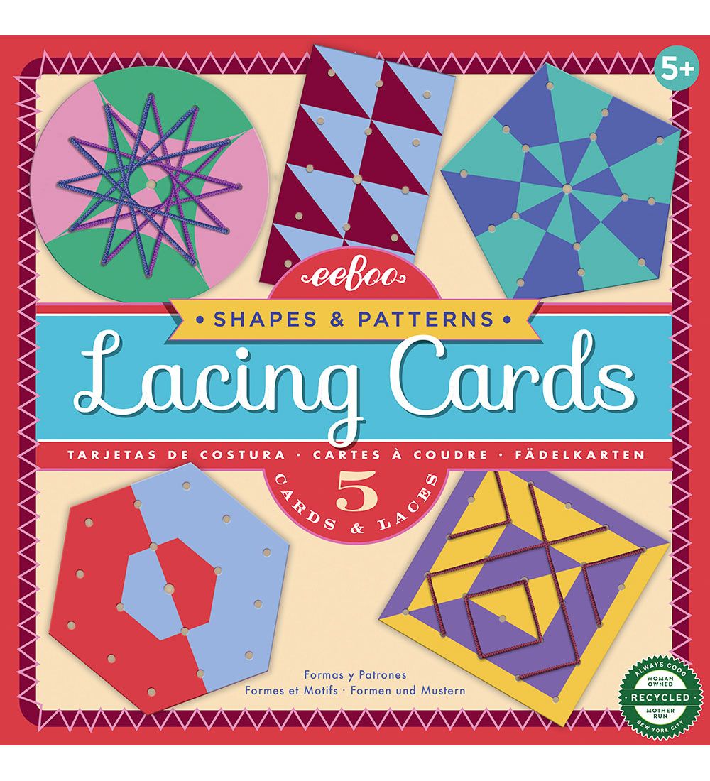 Eeboo Lernspiele - Karten nähen lernen - Farben und Muster - Eeboo - One Size - Spiele von Eeboo