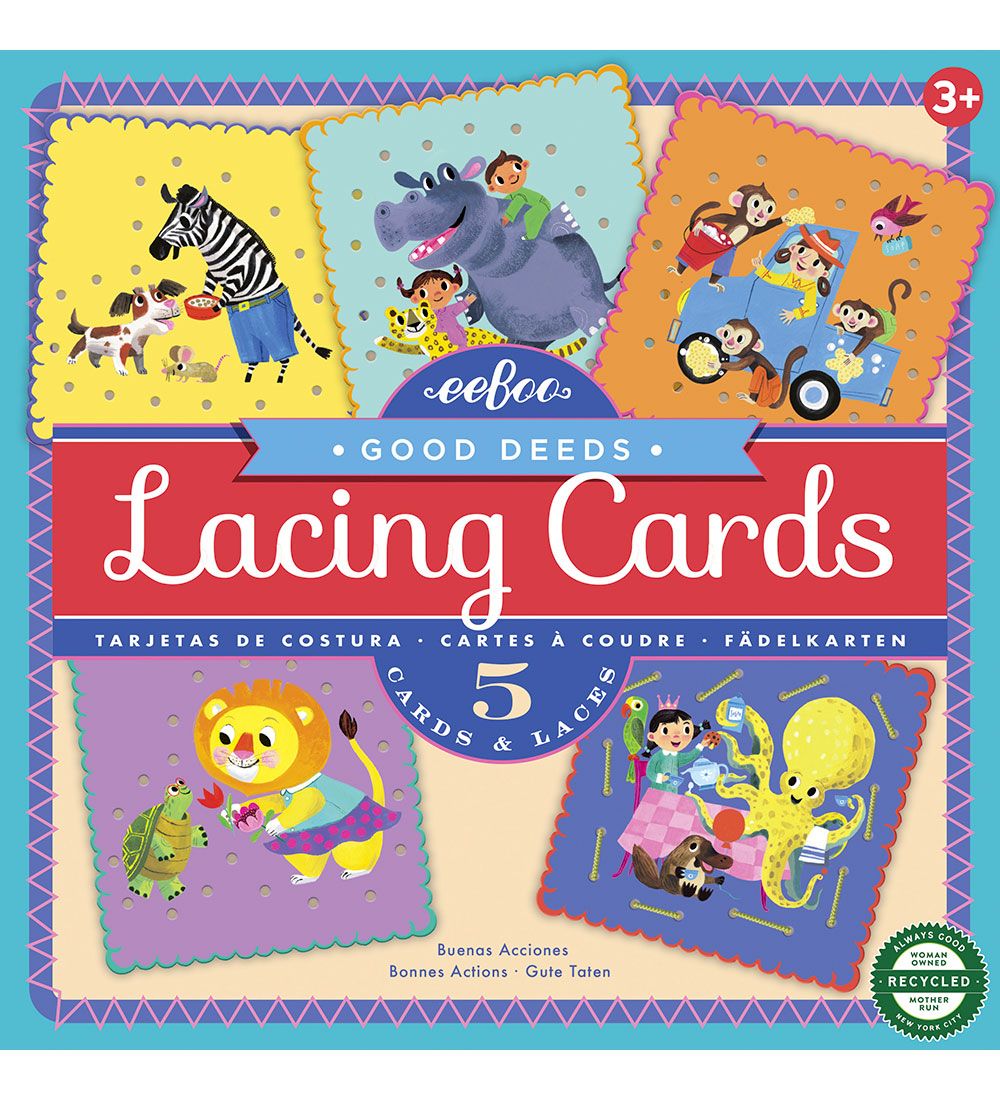 Eeboo Lernspiele - Karten nähen lernen - Gute Taten - Eeboo - One Size - Spiele von Eeboo