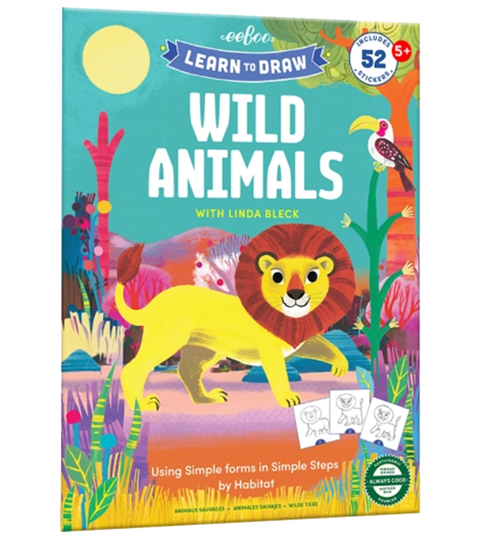Eeboo Malbuch - Zeichnen lernen - Wilde Tiere - Eeboo - One Size - Malbücher Eeboo Malbuch - Zeichnen lernen - Wilde Tiere - Eeboo - One Size - Malbücher von Eeboo