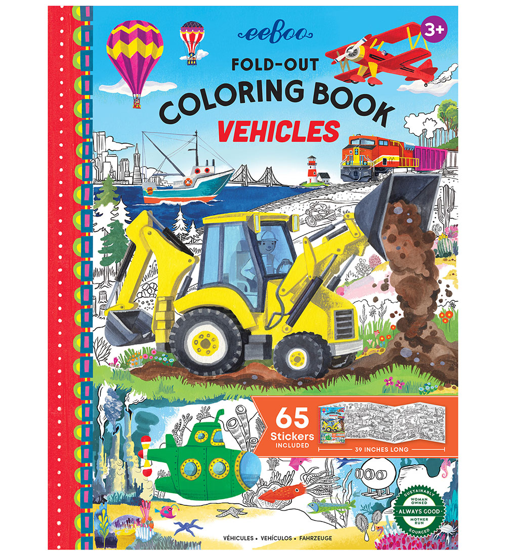 Eeboo Malbuch m. Stickers - Ausklappbare Fahrzeuge - Eeboo - One Size - Malbücher Eeboo Malbuch m. Stickers - Ausklappbare Fahrzeuge - Eeboo - One Size - Malbücher von Eeboo