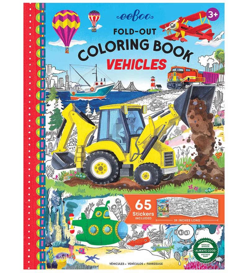 Eeboo Malbuch m. Stickers - Ausklappbare Fahrzeuge - Eeboo - One Size - Malbücher Eeboo Malbuch m. Stickers - Ausklappbare Fahrzeuge - Eeboo - One Size - Malbücher von Eeboo