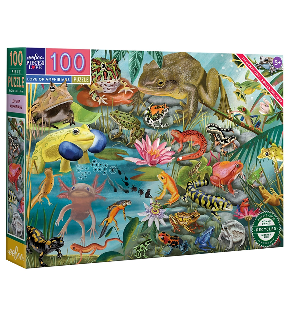 Eeboo Puzzlespiel - 100 Teile - 40,6x61 cm - Amphibien - Eeboo - One Size - Puzzlespiele von Eeboo