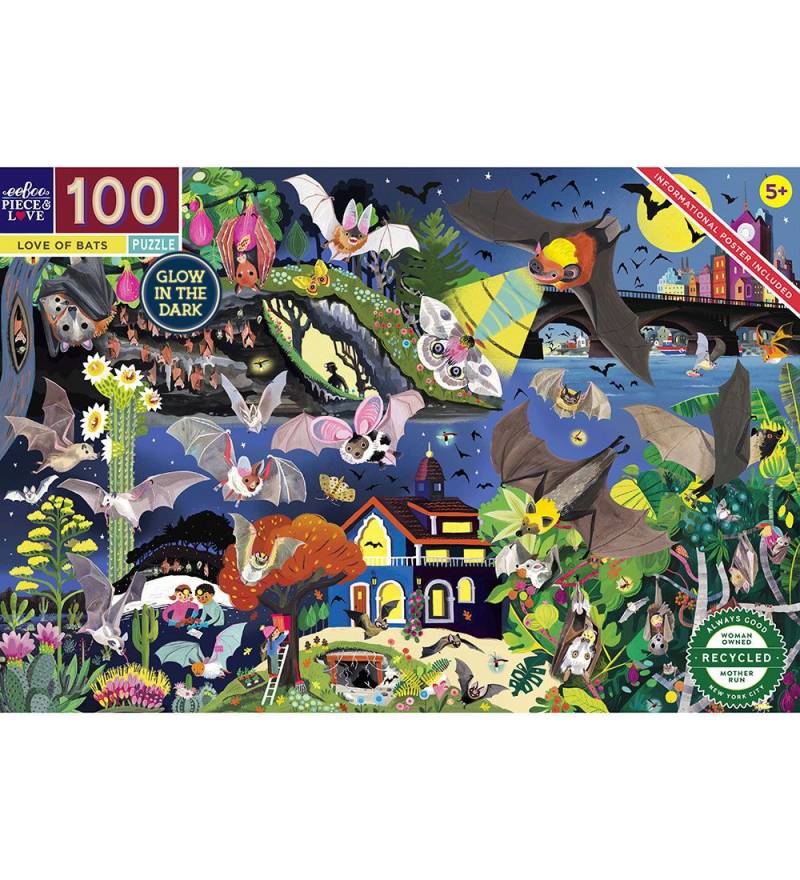 Eeboo Puzzlespiel - 100 Teile - 45,7x68,5 cm - Love Of Bats - Eeboo - One Size - Puzzlespiele Eeboo Puzzlespiel - 100 Teile - 45,7x68,5 cm - Love Of Bats - Eeboo - One Size - Puzzlespiele von Eeboo