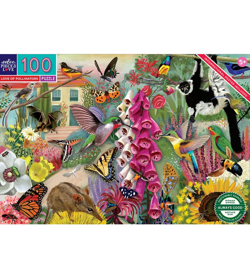 Eeboo Puzzlespiel - 100 Teile - Liebe Bestäuber - Eeboo - One Size - Puzzlespiele Eeboo Puzzlespiel - 100 Teile - Liebe Bestäuber - Eeboo - One Size - Puzzlespiele von Eeboo