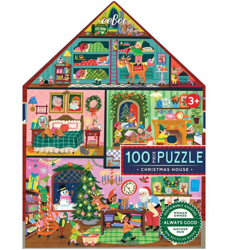 Eeboo Puzzlespiel - 100 Teile - Weihnachten I Wintervilla - Eeboo - One Size - Puzzlespiele Eeboo Puzzlespiel - 100 Teile - Weihnachten I Wintervilla - Eeboo - One Size - Puzzlespiele von Eeboo