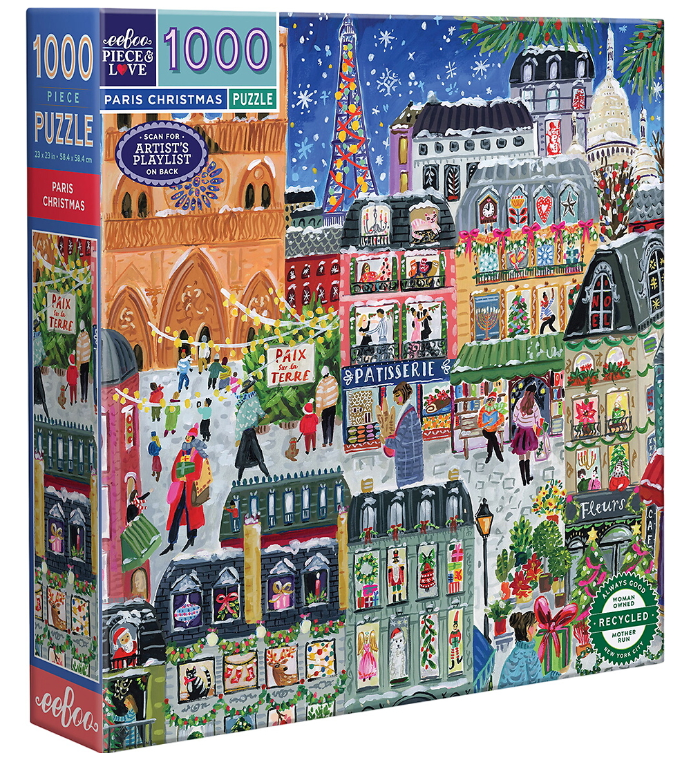Eeboo Puzzlespiel - 1000 Teile - 58,4x58,4 cm - Paris Weihnachte - Eeboo - One Size - Puzzlespiele von Eeboo